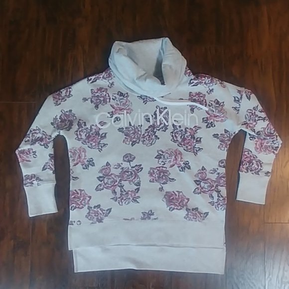 SOLD🔽70%🆕CK Gray Pink Cowl Pullover Sweatshirt - Picture 6 of 8